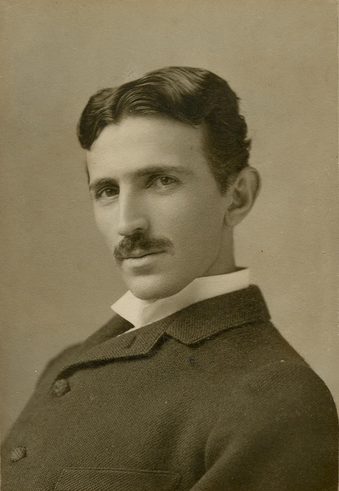 Nikola Tesla around 1890, from the Nikola Tesla Museum